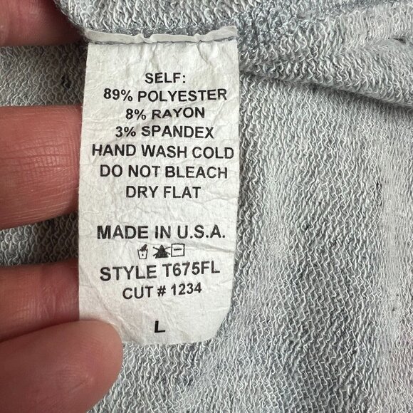 Inoah Top Womens Large Gray Knit Art to Wear Cat Lady Short Sleeve Graphic L - Picture 9 of 11